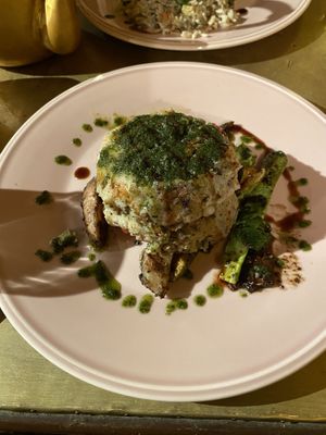 Lentil and rice burger at Earth Cafe - Derb Zawak in Marrakech