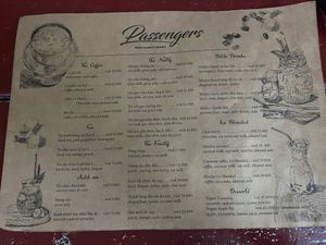 Menu (desserts no longer offered)  at Passengers in Ho Chi Minh City