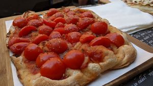 Arrabiata pinsa at Pinsa 'Mpo in Rome