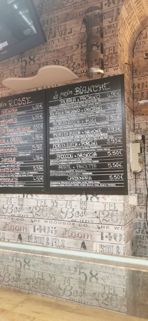 Menu at Pinsa 'Mpo in Rome