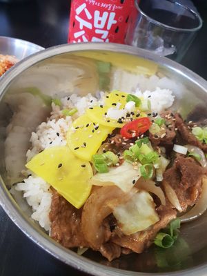 Vegan 'beef' bulgogi  at Kimchi Planet in Newcastle Upon Tyne