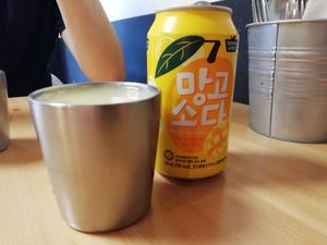 Mango drink at Kimchi Planet in Newcastle Upon Tyne