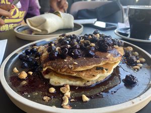 Vegan blueberry pancakes 🥞   at 17 Grams in Hove