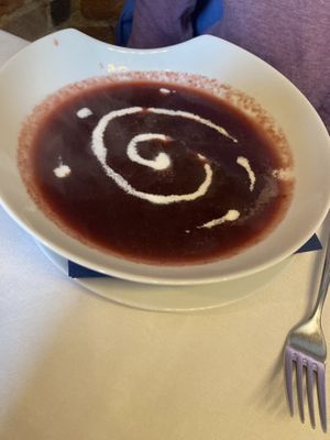 Bland beet soup  at Christas in Stralsund