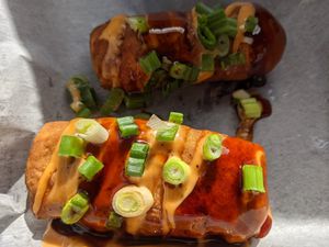 Boudain Egg rolls at Houston Sauce Co in Houston