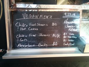 Sunday Brunch menu. Yes, boudain balls sold out before my arrival... at Houston Sauce Co in Houston