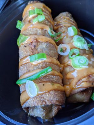 Philly egg rolls with remoulade sauces at Houston Sauce Co in Houston