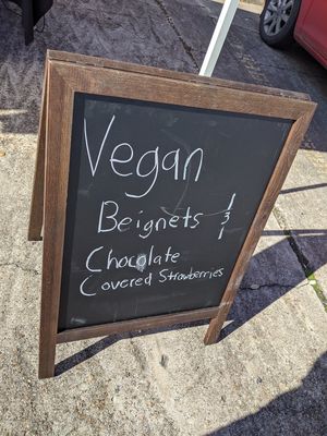 Fresh made beignets from How!? Desserts pop-up at Sauce Co Shoppette at Houston Sauce Co in Houston