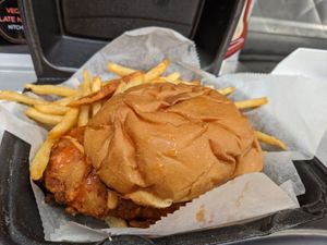 Hot chickn sammich - delicious at Houston Sauce Co in Houston