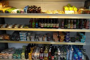 Sandwich section at Plant Based Supermarket  in East London