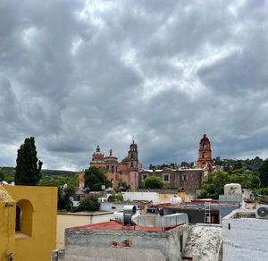 View of churches   at Inside Cafe in Guanajuato