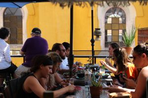 Our terrace at Inside Cafe in Guanajuato