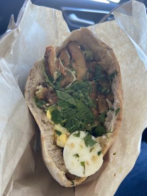 Sabich sandwich  at Hasiba in Los Angeles