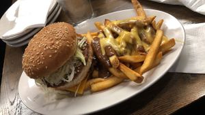 Big mock with chili cheese fries   at Chili Mustard Onions in Detroit