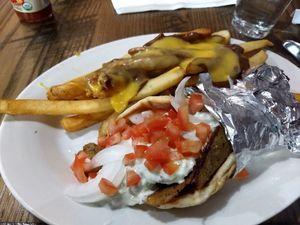 Gyro sandwich at Chili Mustard Onions in Detroit