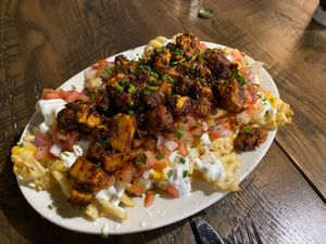 Vegan nachos at Chili Mustard Onions in Detroit