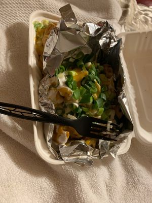 Big Mock and Loaded Waffle fries  at Chili Mustard Onions in Detroit