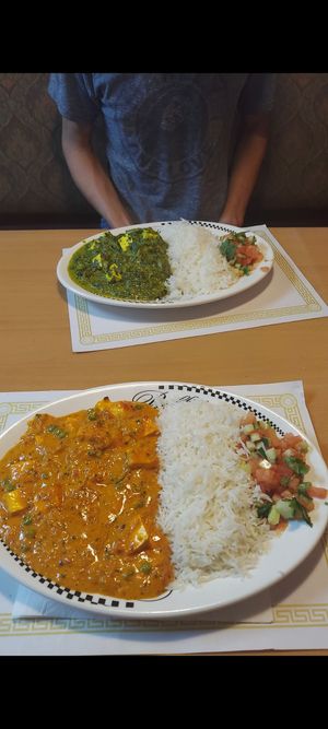 muttar and saag paneer! (lacto vegetarian) at Taste of Curry in Port Richey