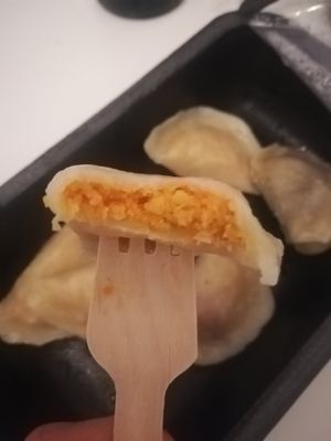 Savory vegan dumpling at Pierozak in Poznan