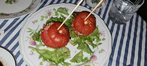 Tomatoes with hard rice at Ristoro Dantesca in Pisa