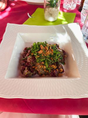 Beetroot Gnocchi  at Ristoro Dantesca in Pisa