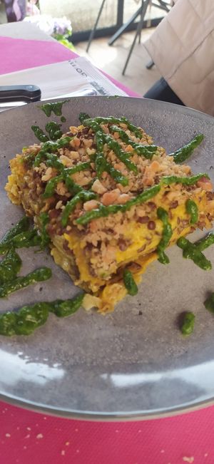 Lasagne di lenticchie at Ristoro Dantesca in Pisa