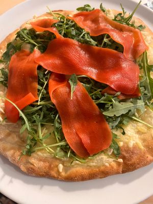 Pizza vegan salmon  at Ristoro Dantesca in Pisa