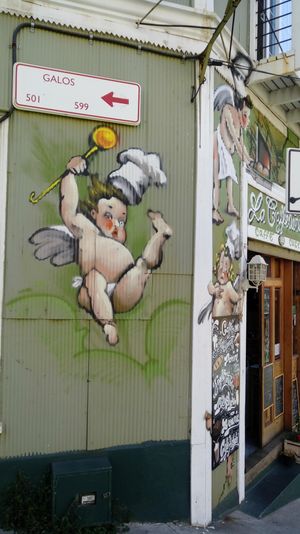 Llega otro angelito! at La Caffetteria in Valparaiso