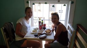 a vegan friends at La Caffetteria in Valparaiso