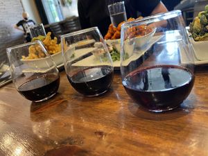 Excellent red wine flight  at O'cado in Sherman Oaks