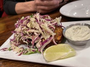 Crab cakes #Veganuary at O'cado in Sherman Oaks