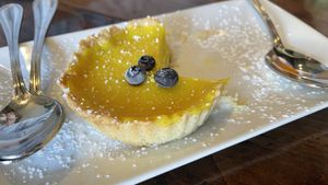 Lemon tart  at O'cado in Sherman Oaks