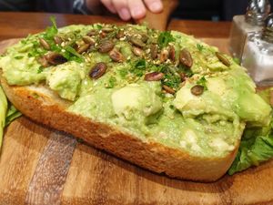 avo toast at O'cado in Sherman Oaks