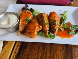 Buffalo wings with aoli at O'cado in Sherman Oaks