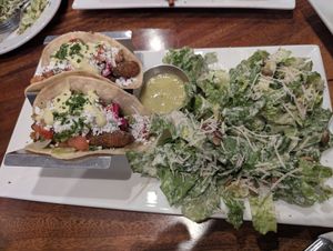 Fish Tacos with Caesar Salad at O'cado in Sherman Oaks