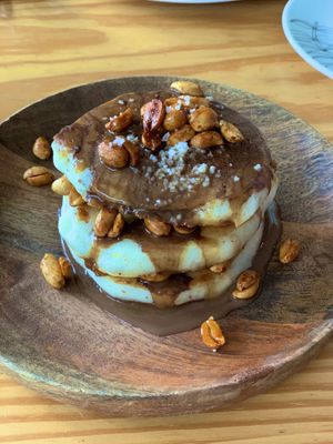 Snickers pancakes🥰 at Orteá - Vegan Collective in Lisbon