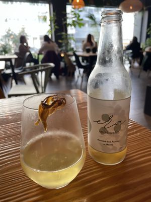 Pineapple + mint kombucha (house-made) at Orteá - Vegan Collective in Lisbon