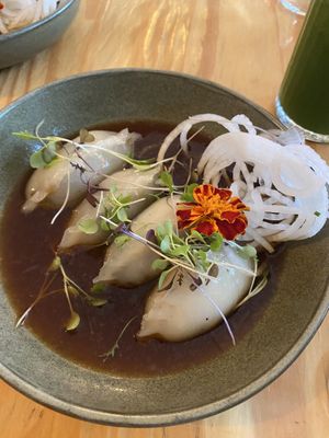 Botanical gyozas - so fresh and tasty  at Orteá - Vegan Collective in Lisbon