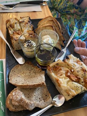 the bread cover - with vegan ricotta cheese  at Orteá - Vegan Collective in Lisbon