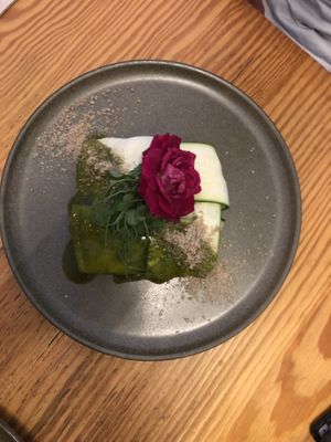 Raw courgete  at Orteá - Vegan Collective in Lisbon