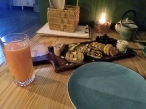 Selection of vegan cheeses at Orteá - Vegan Collective in Lisbon