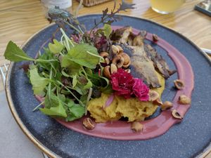 Sediments main dish - 14€ - quite tasty, but could increase portion size. at Orteá - Vegan Collective in Lisbon