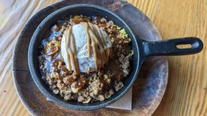 Nectarine pan at Orteá - Vegan Collective in Lisbon