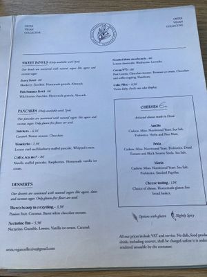 Menu  at Orteá - Vegan Collective in Lisbon
