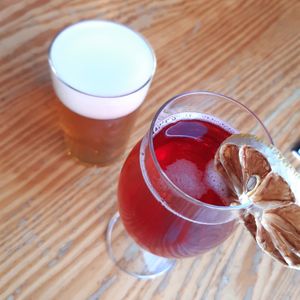 Kombucha + beer  (craft) at Orteá - Vegan Collective in Lisbon