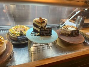 Loads of choice (these are in addition to desserts on the menu) at Orteá - Vegan Collective in Lisbon