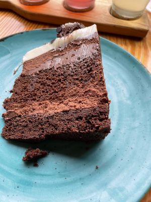 Three chocolate cake at Orteá - Vegan Collective in Lisbon