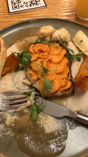 Sorry already started eating but it looked really pretty and deliciouss  at Orteá - Vegan Collective in Lisbon