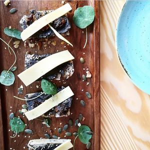 Mushroom bruschetta at Orteá - Vegan Collective in Lisbon