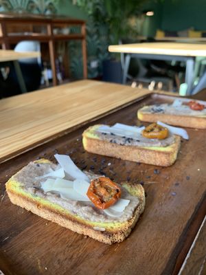 Mushroom bruschetta  at Orteá - Vegan Collective in Lisbon